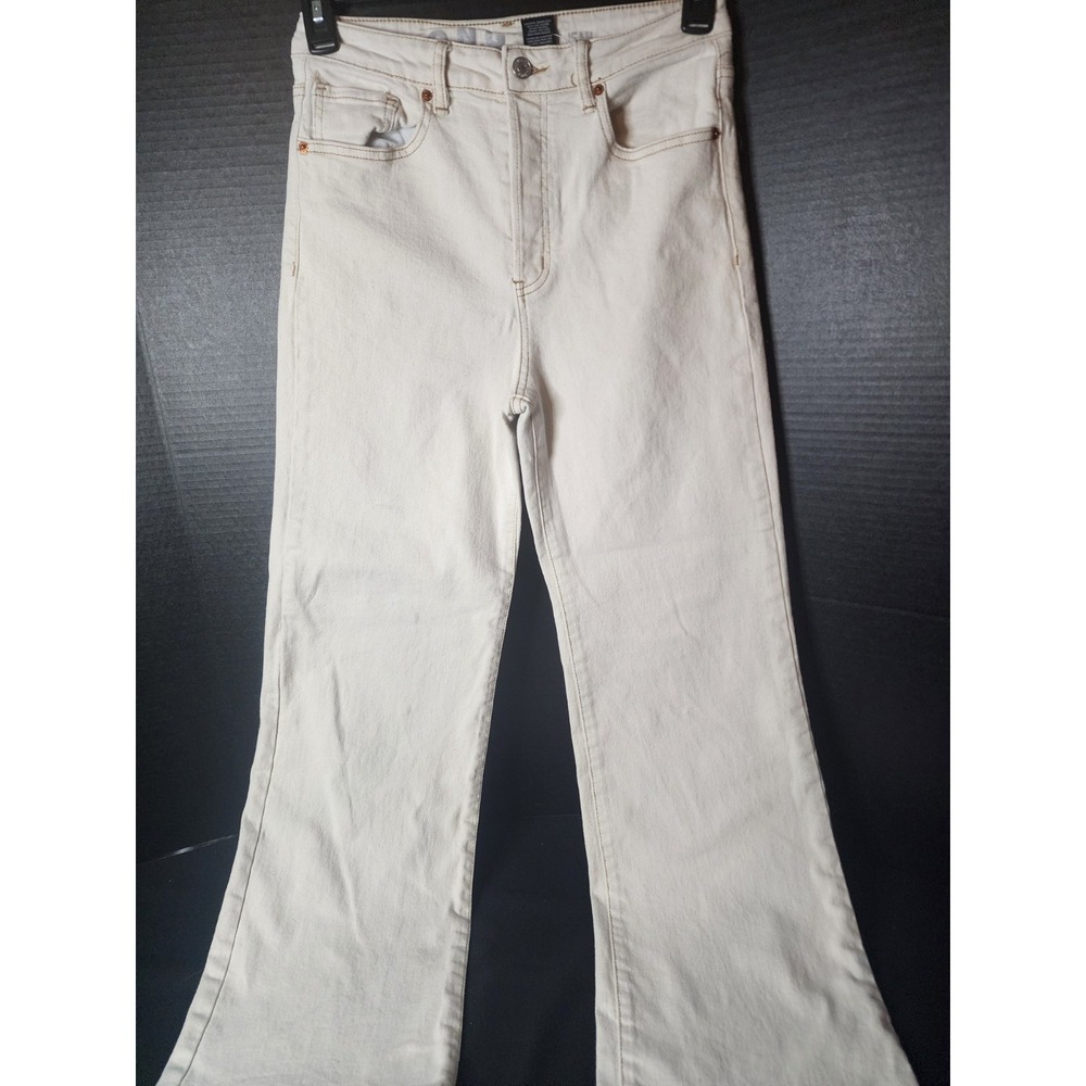 S.O.N.G. Womens Girls Juniors Street Jean Ivory Wide Leg Denim Size 9/29 EUC